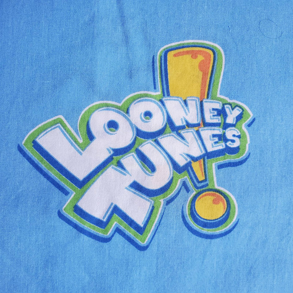 VTG 90s Looney Tunes Curtin Panels Set of 2 Fabric Taz and Tweety Bird - Picture 3 of 6